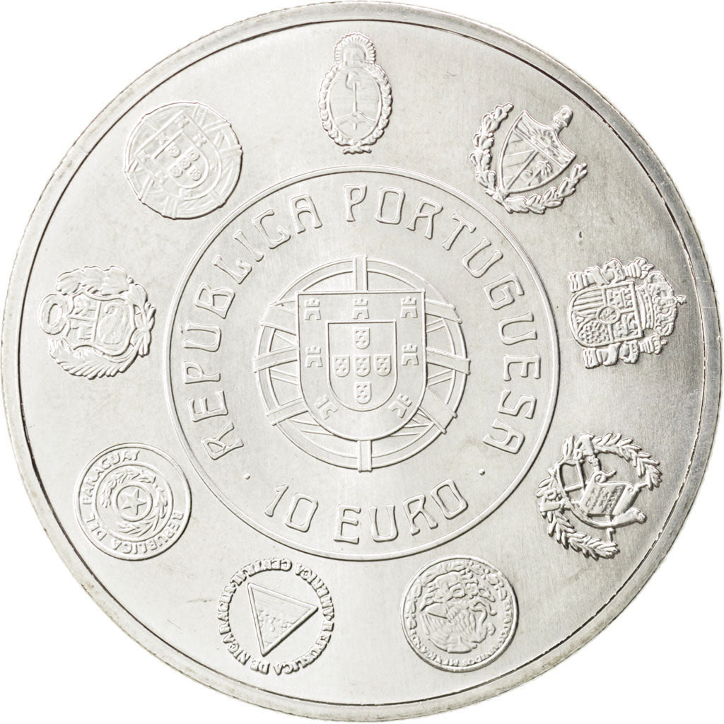 PORTUGAL, 10 Euro, 2010, Lisbon, KM #803, MS(63), Silver, 40, 26.87