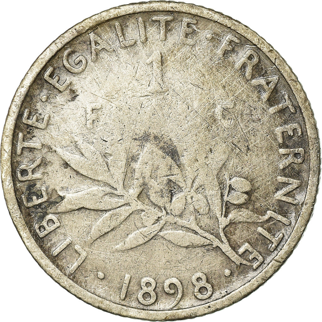 Münze, Frankreich, Semeuse, Franc, 1898, Paris, SGE+, Silber, KM:844.1, Le