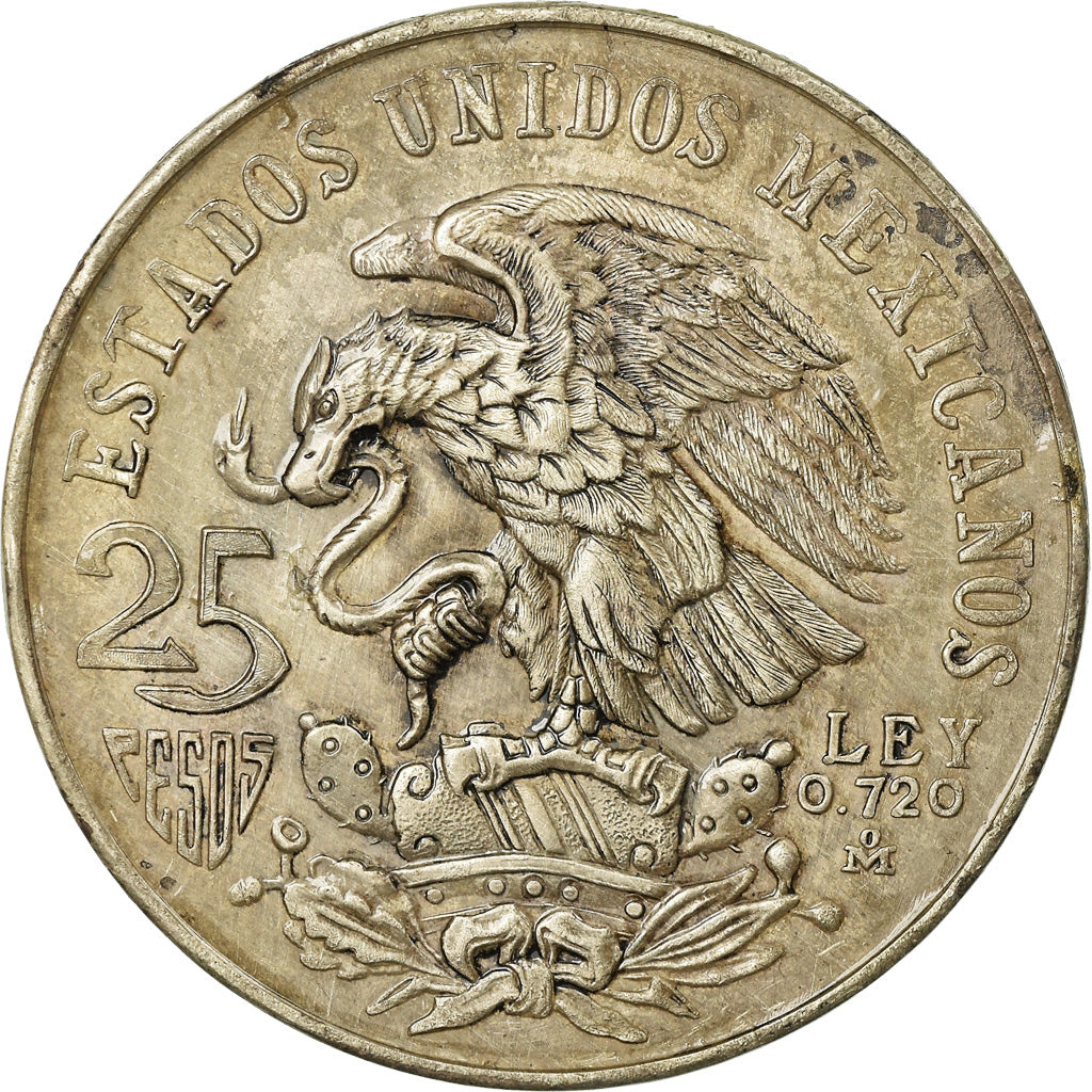 Coin, Mexico, 25 Pesos, 1968, Mexico City, EF(40-45), Silver, KM:479.1
