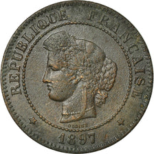 Coin, France, Cérès, 5 Centimes, 1897, Paris, EF(40-45), Bronze, KM:821.1