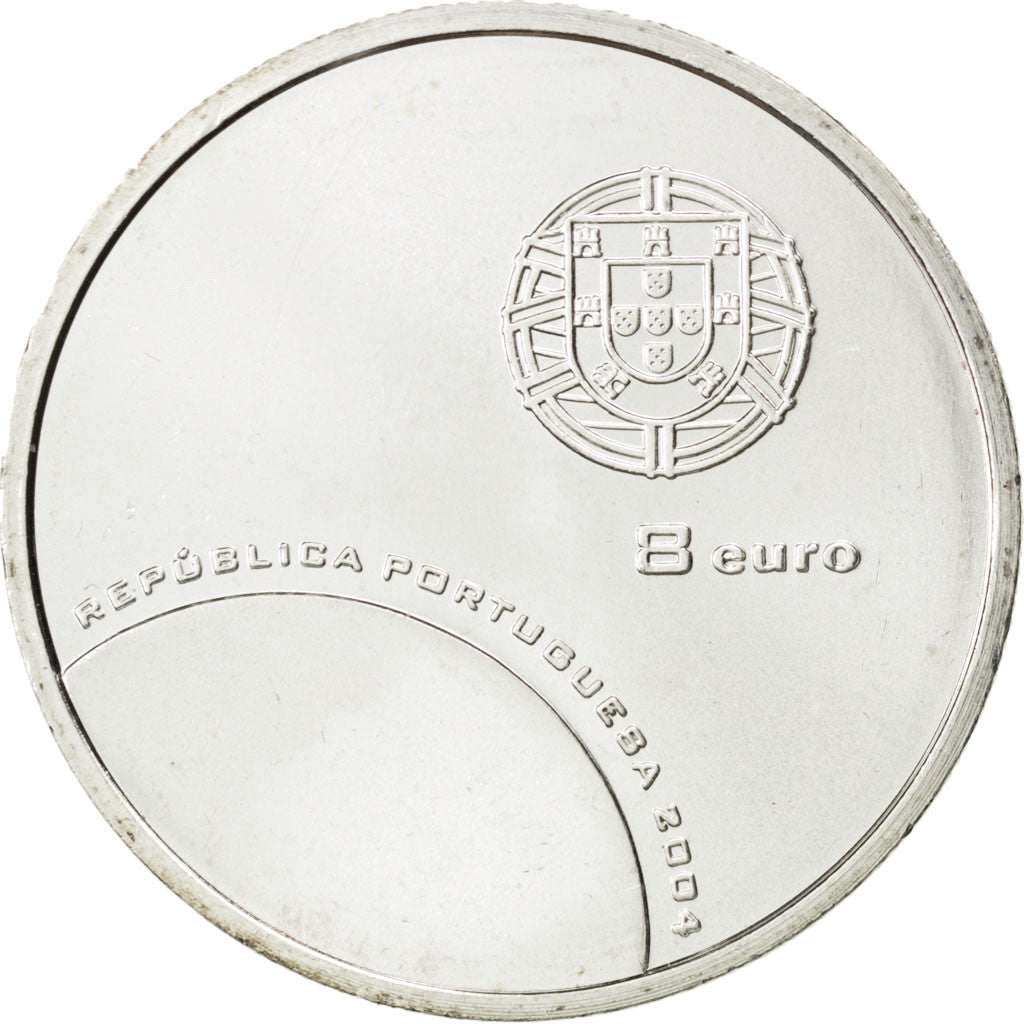 Portugal, 8 Euro, 2004, MS(63), Silver, KM:756