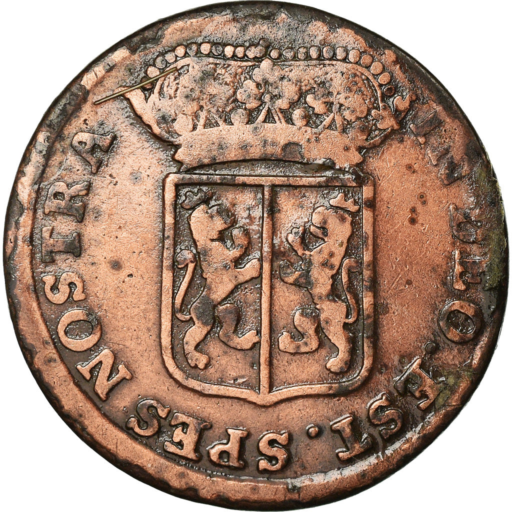 Coin, Netherlands, GELDERLAND, Duit, 1758, VF(30-35), Copper, KM:93
