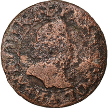 Münze, Frankreich, Henri III, Double Tournois, Paris, GE+, Kupfer, CGKL:86