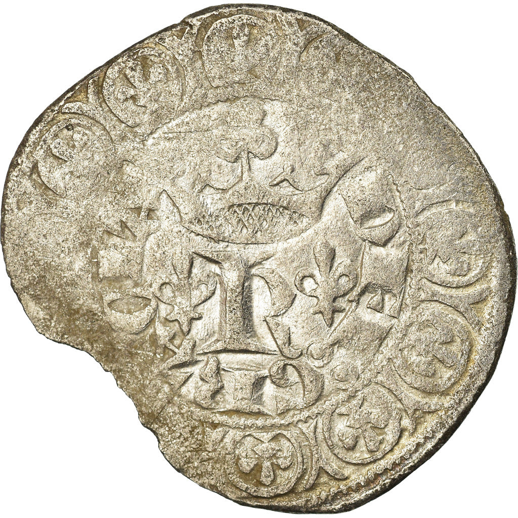 Coin, France, Charles V, Blanc with K, VF(30-35), Billon, Duplessy:363
