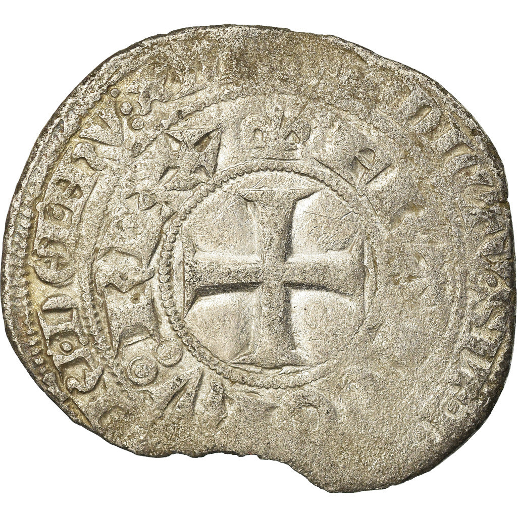 Coin, France, Charles V, Blanc with K, VF(30-35), Billon, Duplessy:363