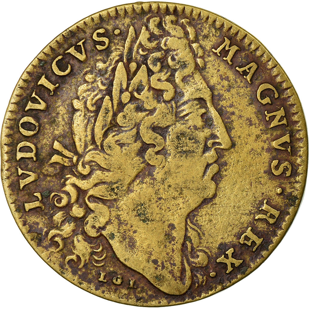 France, Token, Louis XIV, Trésor Royal, Nuremberg, VF(30-35), Brass