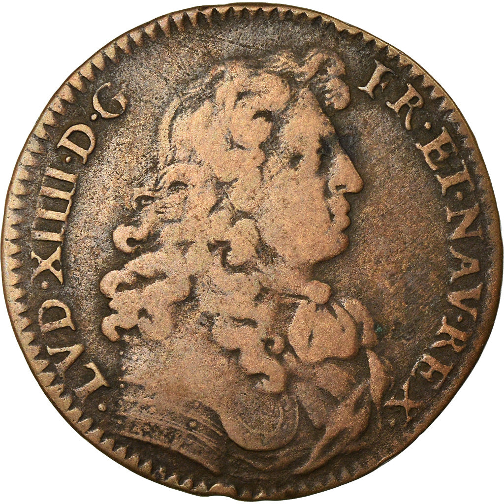 France, Jeton, Louis XIV, Ordinaire des Guerres, TB+, Cuivre