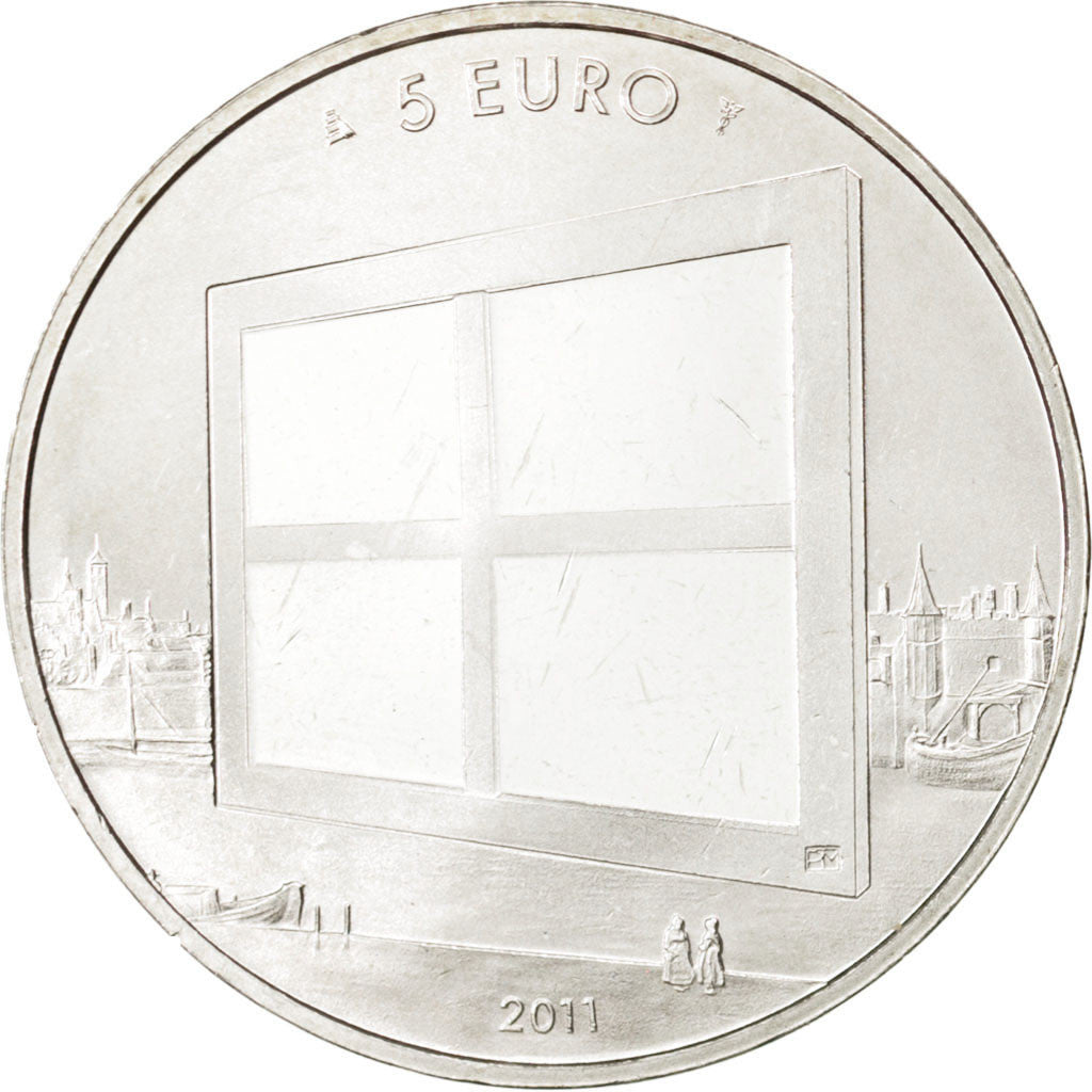 Netherlands, 5 Euro, 2011, AU(55-58), Silver Plated Copper, KM:304a