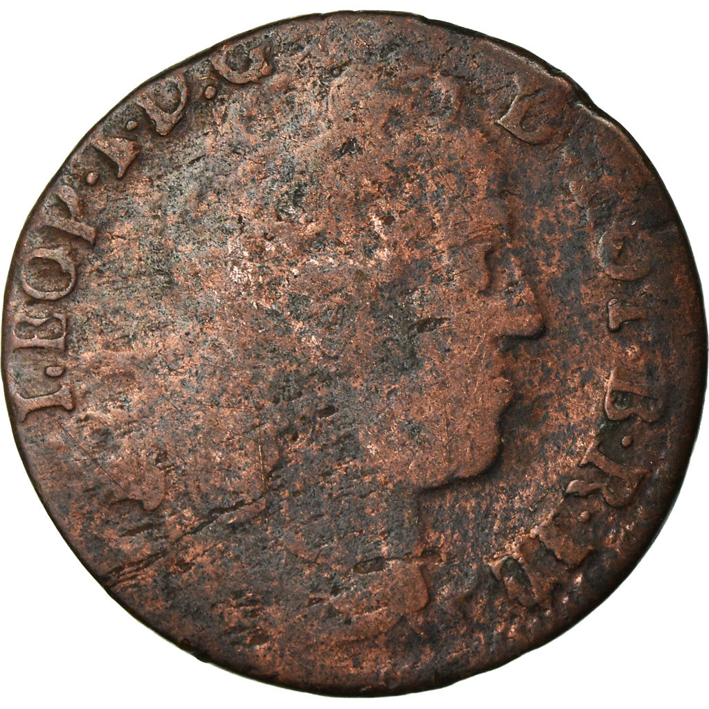 Munten, Frankrijk, LORRAINE, Leopold I, Liard, 1728, Nancy, FR, Koper