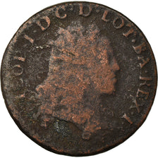 Moeda, França, LORRAINE, Leopold I, Liard, 1706, Nancy, VF(20-25), Cobre