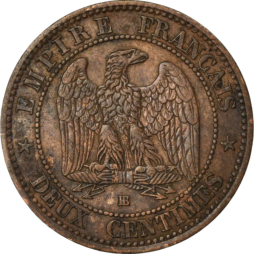 Moneta, Francia, Napoleon III, Napoléon III, 2 Centimes, 1854, Strasbourg, BB