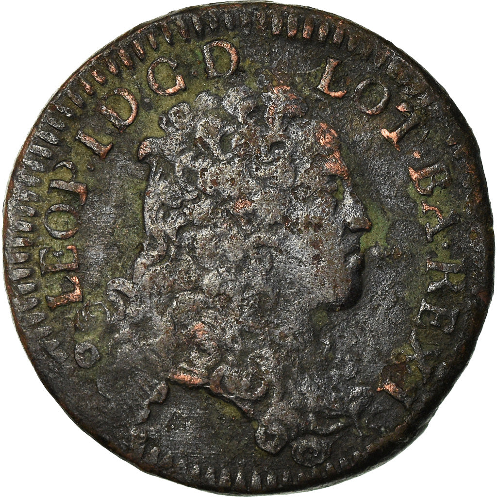 Coin, France, LORRAINE, Leopold I, Liard, 1706, Nancy, VF(30-35), Copper