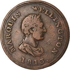 Coin, Canada, Marquis Wellington, Halfpenny Token, 1813, VF(30-35), Copper