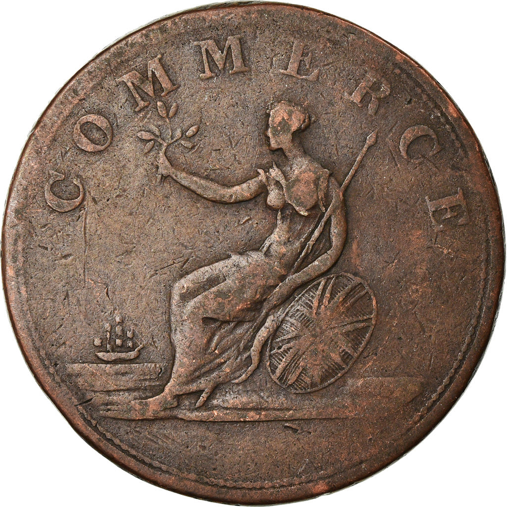 Coin, Canada, Marquis Wellington, Halfpenny Token, 1813, VF(30-35), Copper