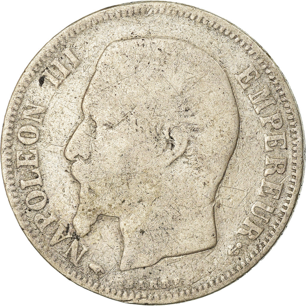 Moeda, França, Napoleon III, Napoléon III, Franc, 1856, Paris, VG(8-10)
