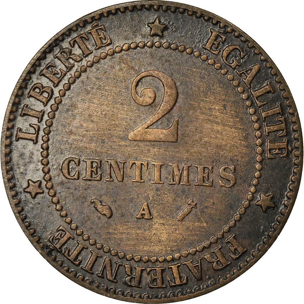 Münze, Frankreich, Cérès, 2 Centimes, 1887, Paris, S, Bronze, KM:827.1
