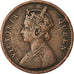 Moneda, INDIA BRITÁNICA, Victoria, 1/4 Anna, 1862, BC+, Cobre, KM:467
