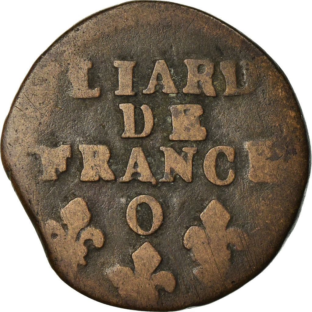 Coin, France, Louis XIV, Liard de France, Uncertain date, Riom, F(12-15)