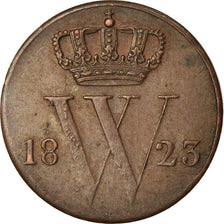Coin, Netherlands, William I, 1/2 Cent, 1823, Brussels, AU(50-53), Copper, KM:51