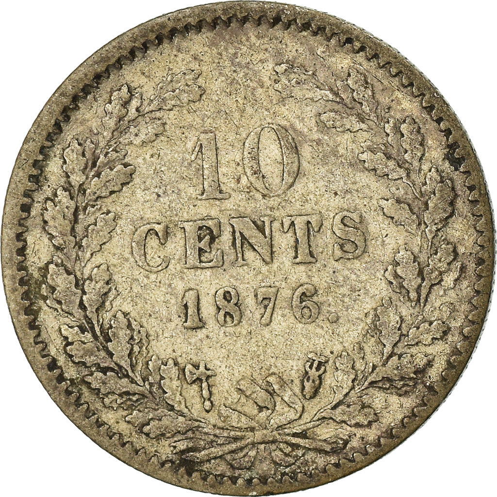 Coin, Netherlands, William III, 10 Cents, 1876, Utrecht, VF(20-25), Silver