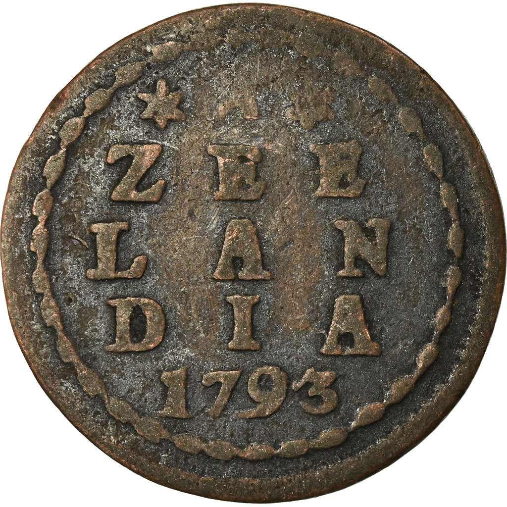 Coin, Netherlands, ZEELAND, Duit, 1793, VF(20-25), Copper, KM:105