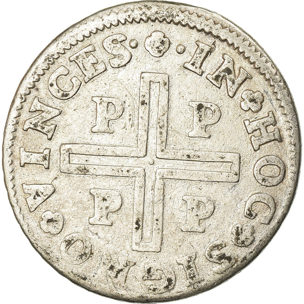 Munten, Portugal, Pedro II, 80 Reis, LXXX; Tostao, 1696, Porto, FR, Zilver