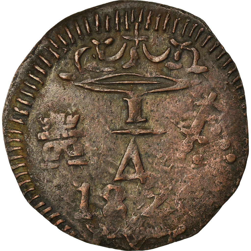 Coin, Colombia, 1/4 Réal, 1820, Santa Marta, EF(40-45), Copper, KM:B4