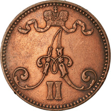 Coin, Finland, Alexander II, 5 Pennia, 1866, EF(40-45), Copper, KM:4.1