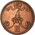 Coin, Finland, Alexander II, 5 Pennia, 1866, EF(40-45), Copper, KM:4.1
