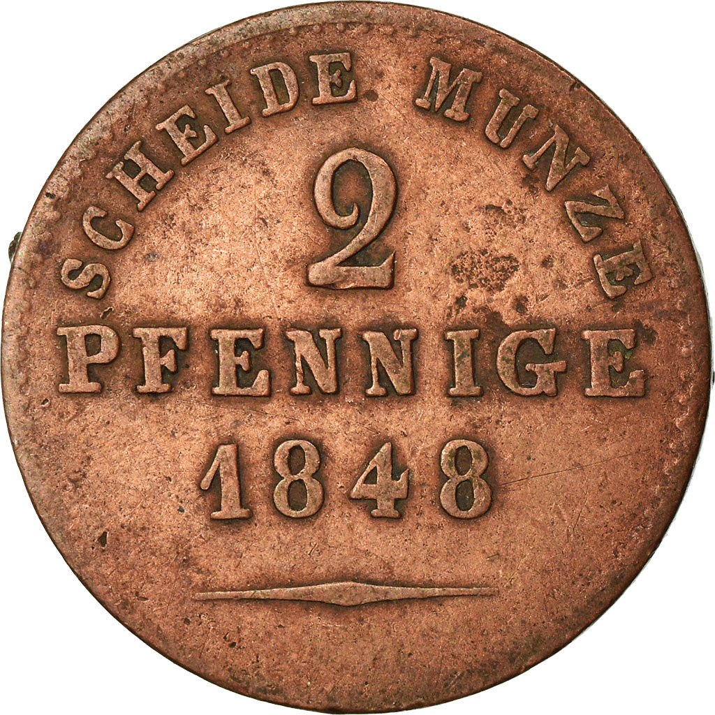 Coin, German States, BIRKENFELD, Paul Friedrich August, 2 Pfennige, 1848
