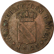 Moneta, Stati tedeschi, BADEN, Ludwig I, 1/2 Kreuzer, 1823, BB, Rame, KM:186