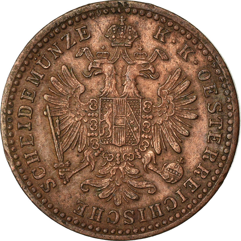 Moneta, Austria, Franz Joseph I, Kreuzer, 1860, BB, Rame, KM:2186