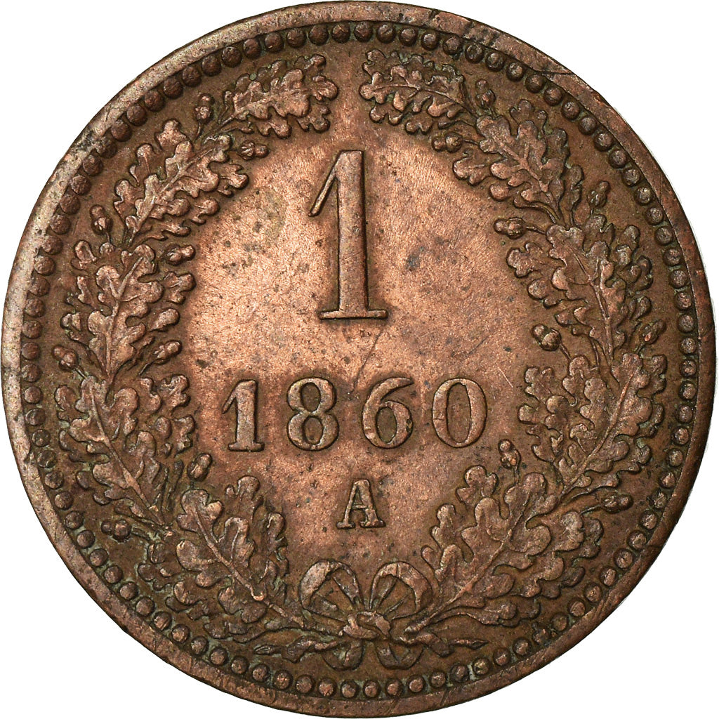 Moneta, Austria, Franz Joseph I, Kreuzer, 1860, BB, Rame, KM:2186