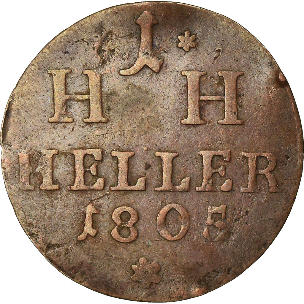 Coin, German States, SAXE-HILDBURGHAUSEN, Friedrich I, Heller, 1805, EF(40-45)