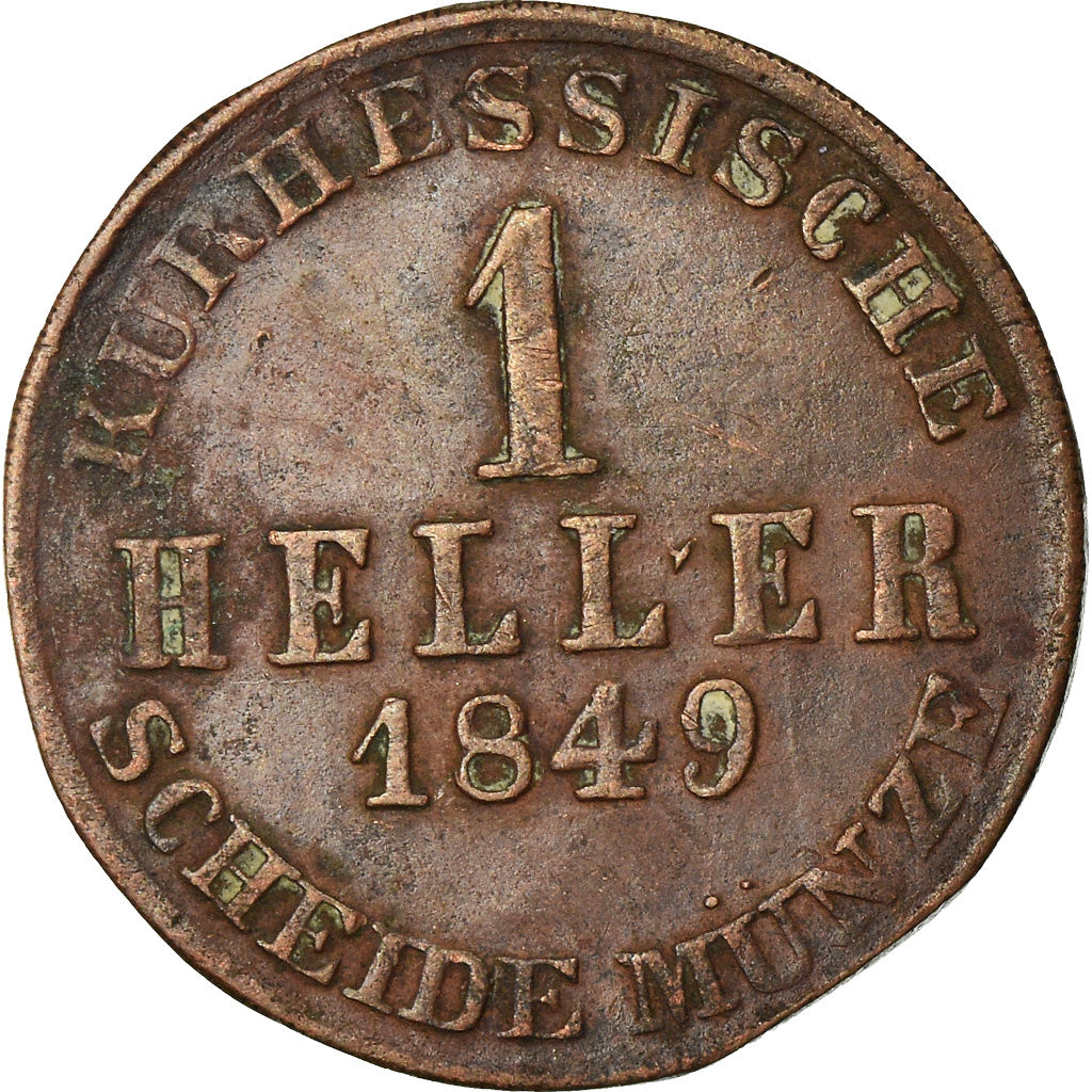 Moneta, Stati tedeschi, HESSE-CASSEL, Friedrich Wilhelm, Heller, 1849, MB+