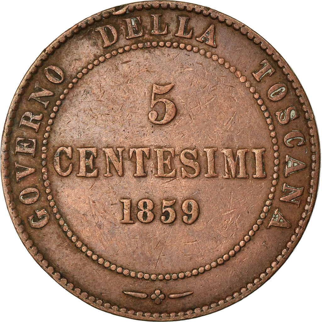 Coin, ITALIAN STATES, TUSCANY, Provisional Government, 5 Centesimi, 1859
