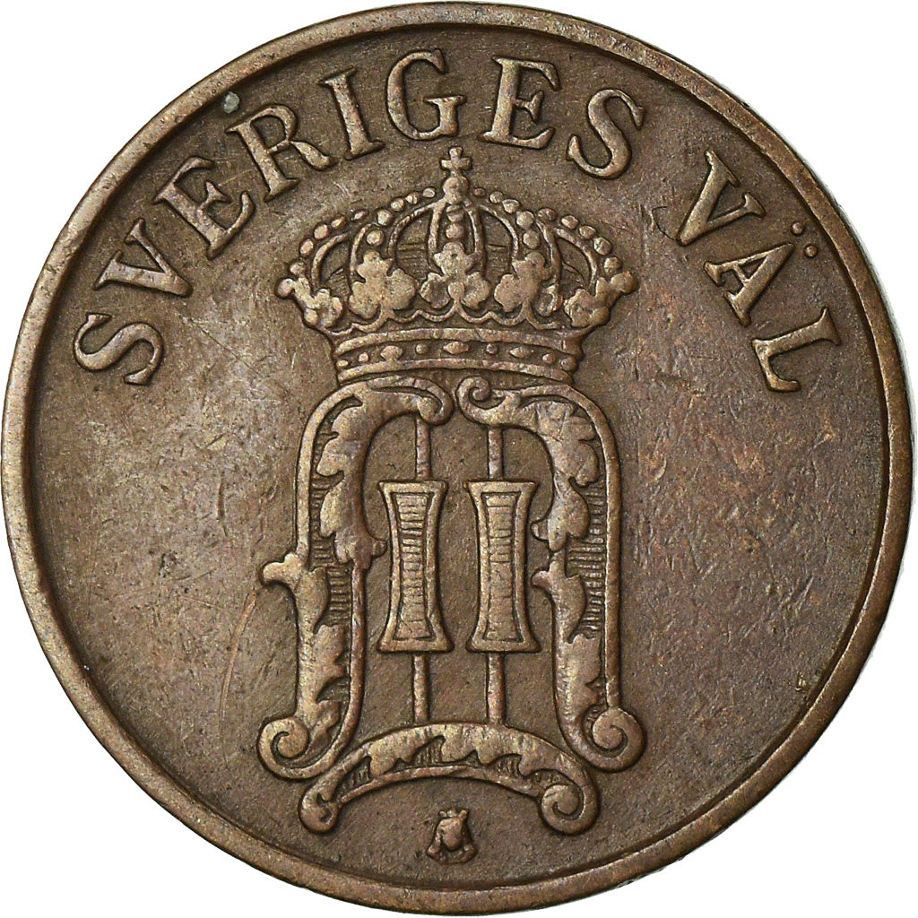 Moneta, Svezia, Oscar II, Ore, 1907, BB+, Bronzo, KM:768