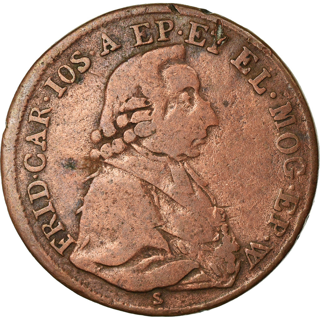 Monnaie, Etats allemands, MAINZ, Friedrich Karl Josef, 1/2 Kreutzer, 1795, TB