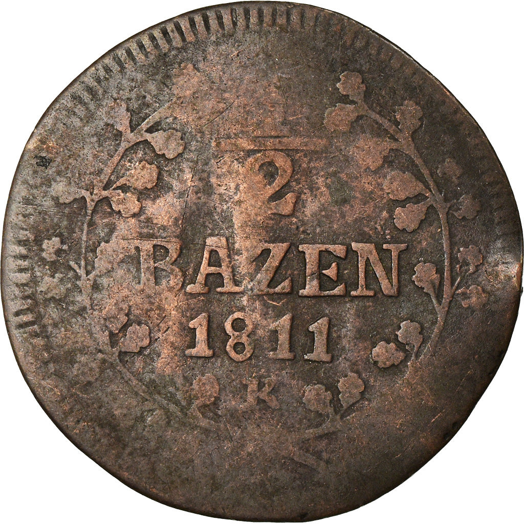 Coin, SWISS CANTONS, SAINT GALL, 1/2 Batzen, 1811, VF(20-25), Billon, KM:103