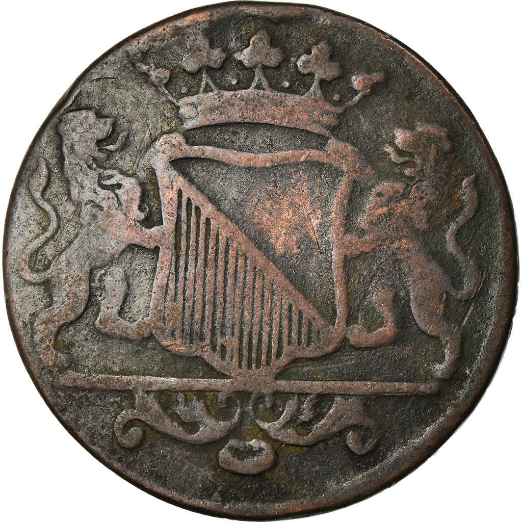 Moneta, Holandia, UTRECHT, Duit, 1754, VF(20-25), Miedź, KM:91