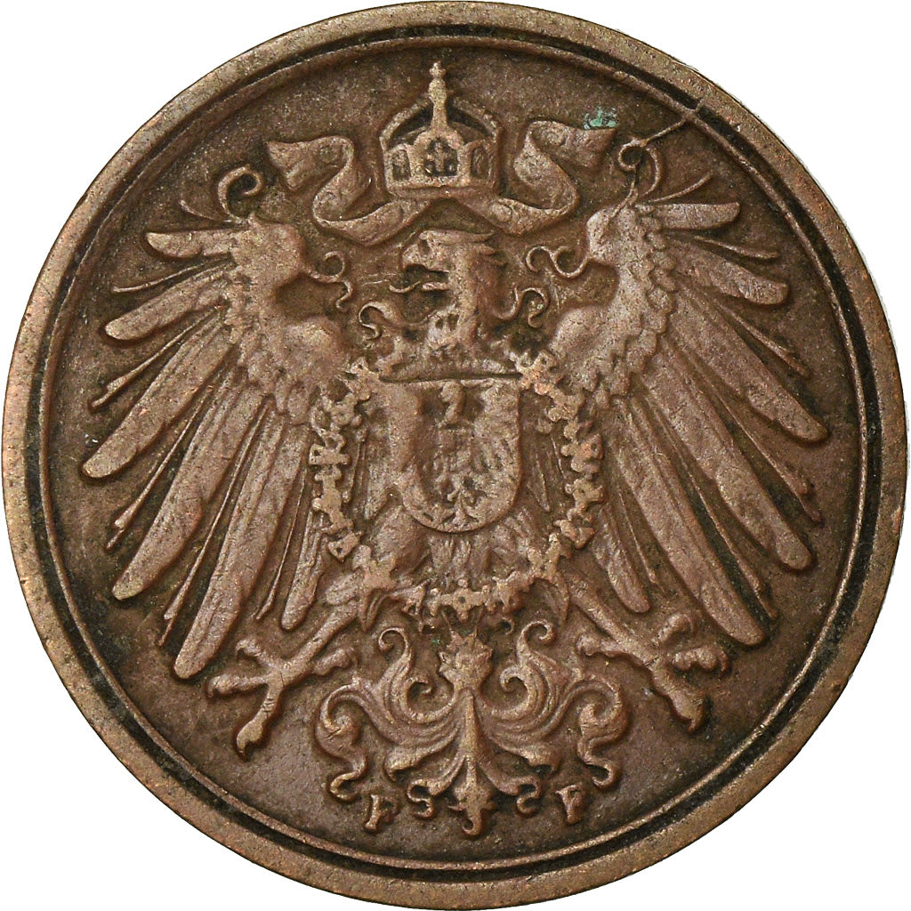 Coin, GERMANY - EMPIRE, Wilhelm II, Pfennig, 1904, Stuttgart, EF(40-45), Copper