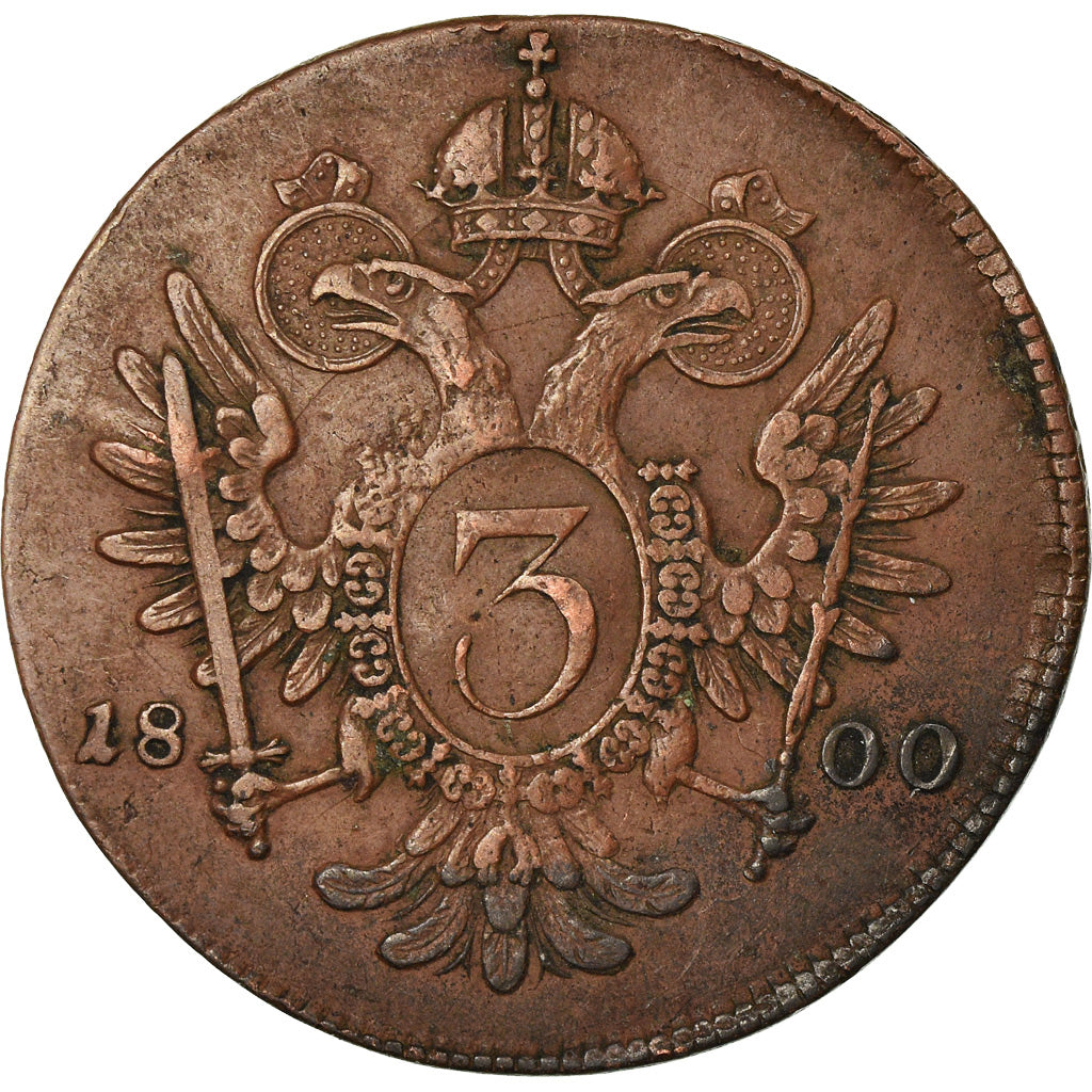 Münze, Österreich, Franz II (I), 3 Kreuzer, 1800, Vienna, SS, Kupfer