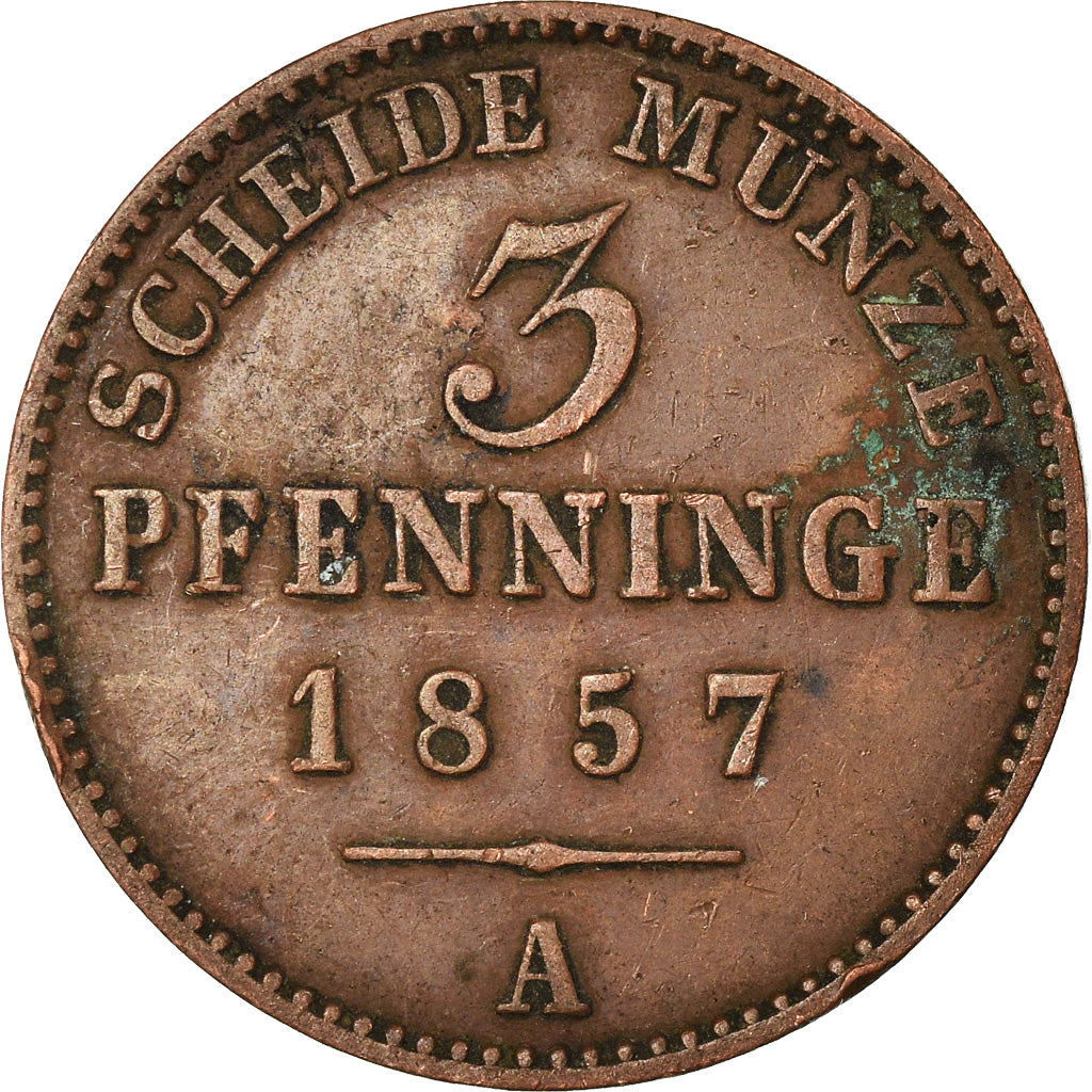 Coin, German States, PRUSSIA, Friedrich Wilhelm IV, 3 Pfennig, 1857, Berlin