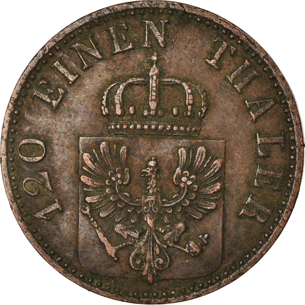 Moneta, Stati tedeschi, PRUSSIA, Wilhelm I, 3 Pfennig, 1867, MB+, Rame, KM:482