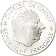 FRANCE, Charles de Gaulle, Franc, 1988, KM #978, MS(63), Silver, 24, Gadoury...