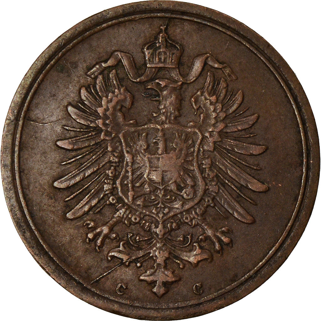 Coin, GERMANY - EMPIRE, Wilhelm I, Pfennig, 1874, Frankfurt, EF(40-45), Copper