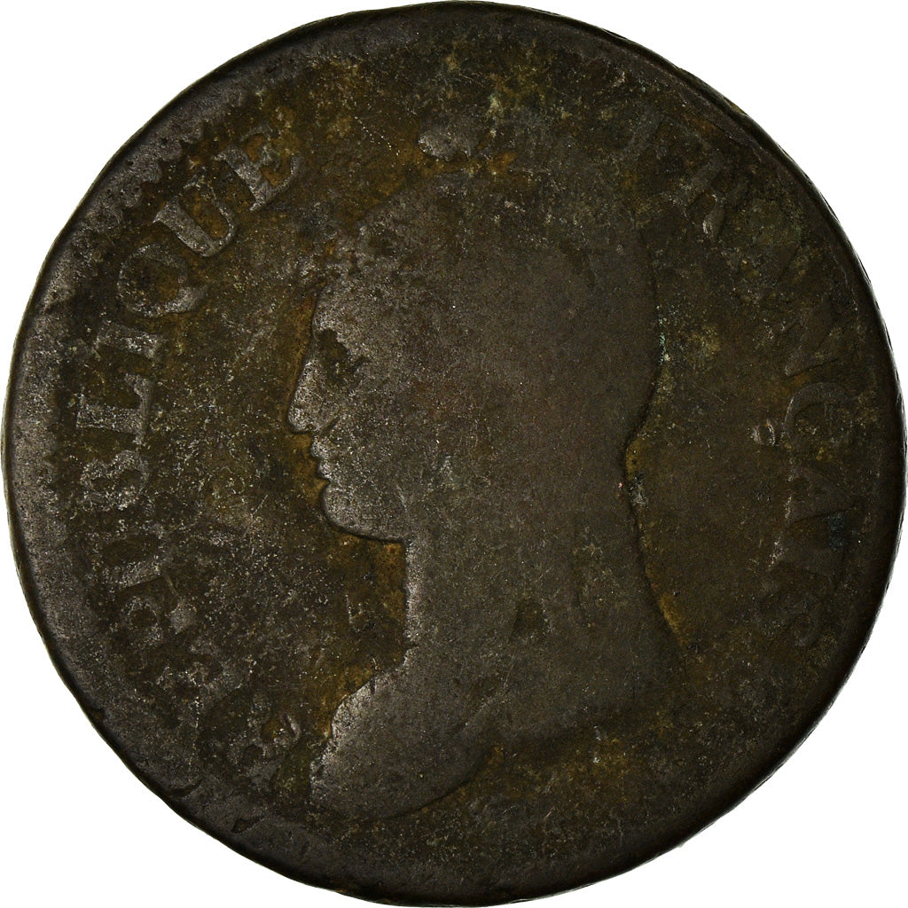 Coin, France, Dupré, Decime, AN 8, Strasbourg, VG(8-10), Bronze, KM:644.4