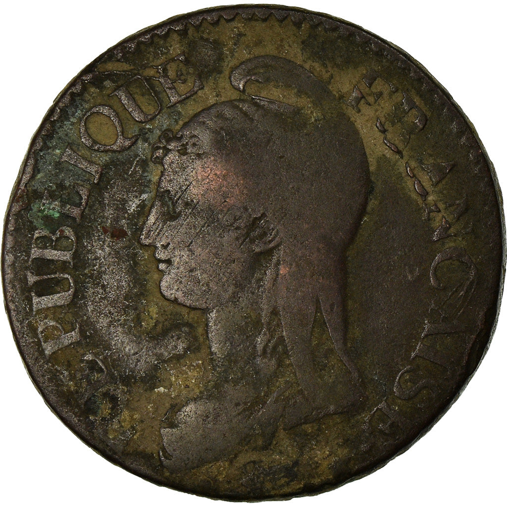 Moneta, Francja, Dupré, 5 Centimes, AN 8/5, Metz, F(12-15), Bronze, KM:640.2
