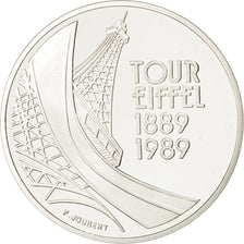 Vème République, 5 Francs Argent Tour Eiffel 1989, KM 968a