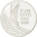 Vème République, 5 Francs Argent Tour Eiffel 1989, KM 968a